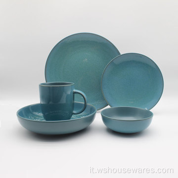 Set di piastre di lusso del ristorante Blue Restaurant Popular Glaze